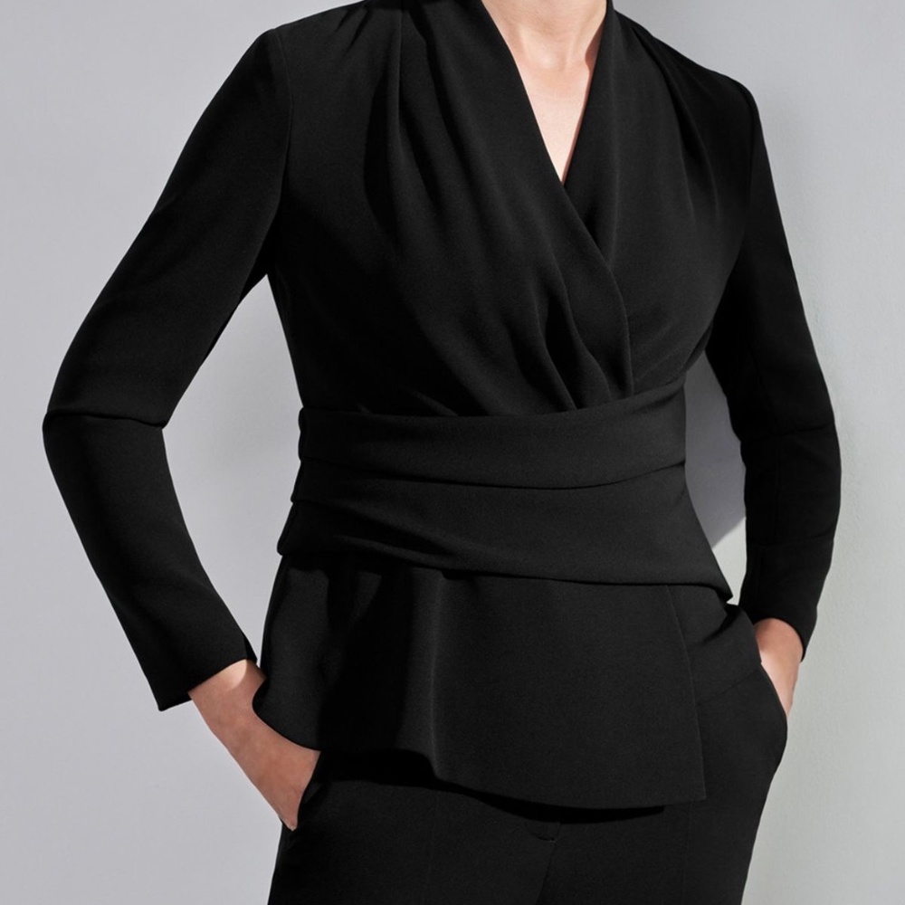 The Fold Clever Crepe Belleville Long Sleeve Top